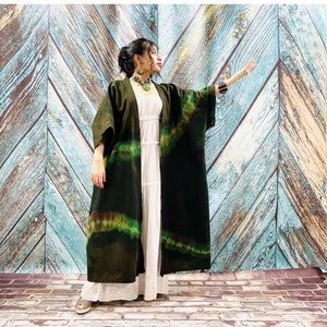 Handmade Patchwork Tie Dye Maxi Kimono Duster